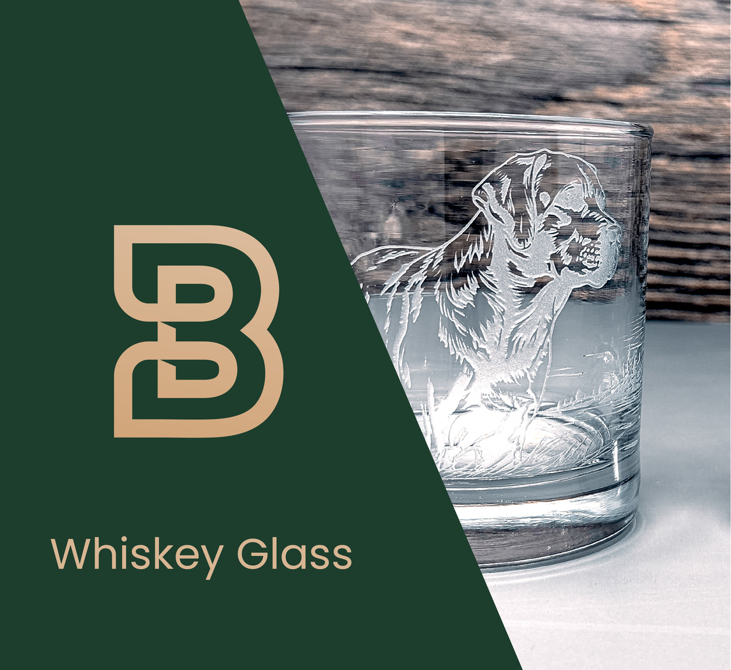 Labrador Retriever Design Sand Carved Etched Whiskey Glasses